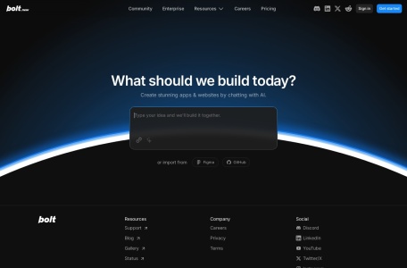 Bolt AI builder: Websites